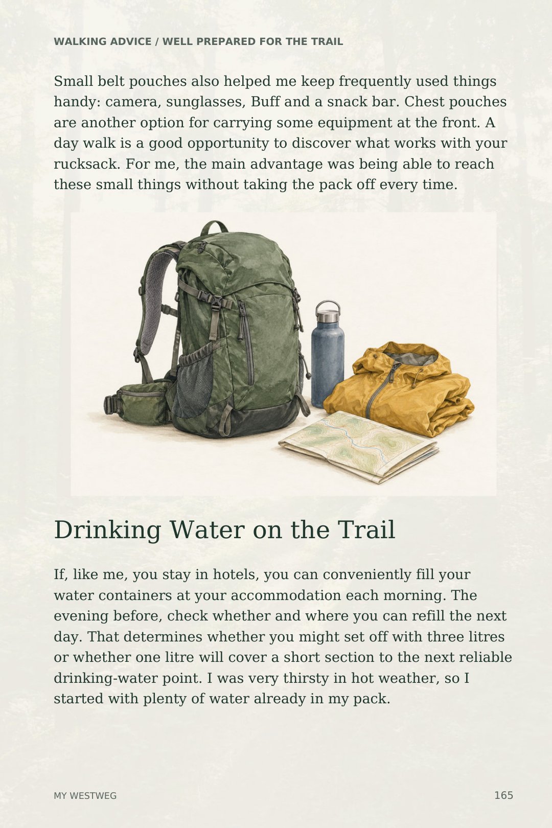 Advice for the trail – an original page from My Westweg